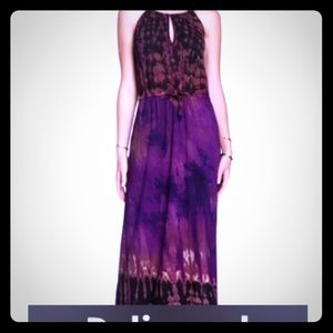 Go Couture Keyhole Tie Dye Maxi Dress sz L